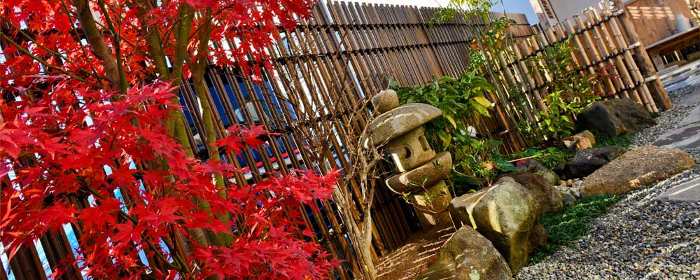 茶道教室「善」日本庭園にてご挨拶